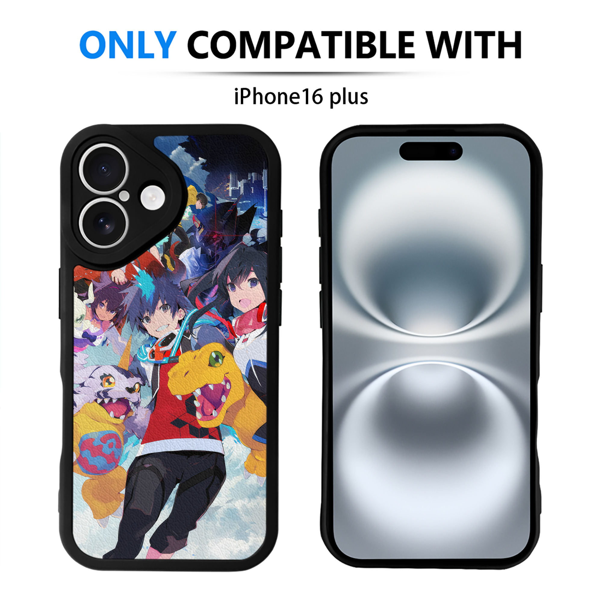 （画像用） Digimon デジタルモンスター/デジモン 【iPhone 16シリーズ対応】シリコンスマホケース（レザー調） 材質：シリコン